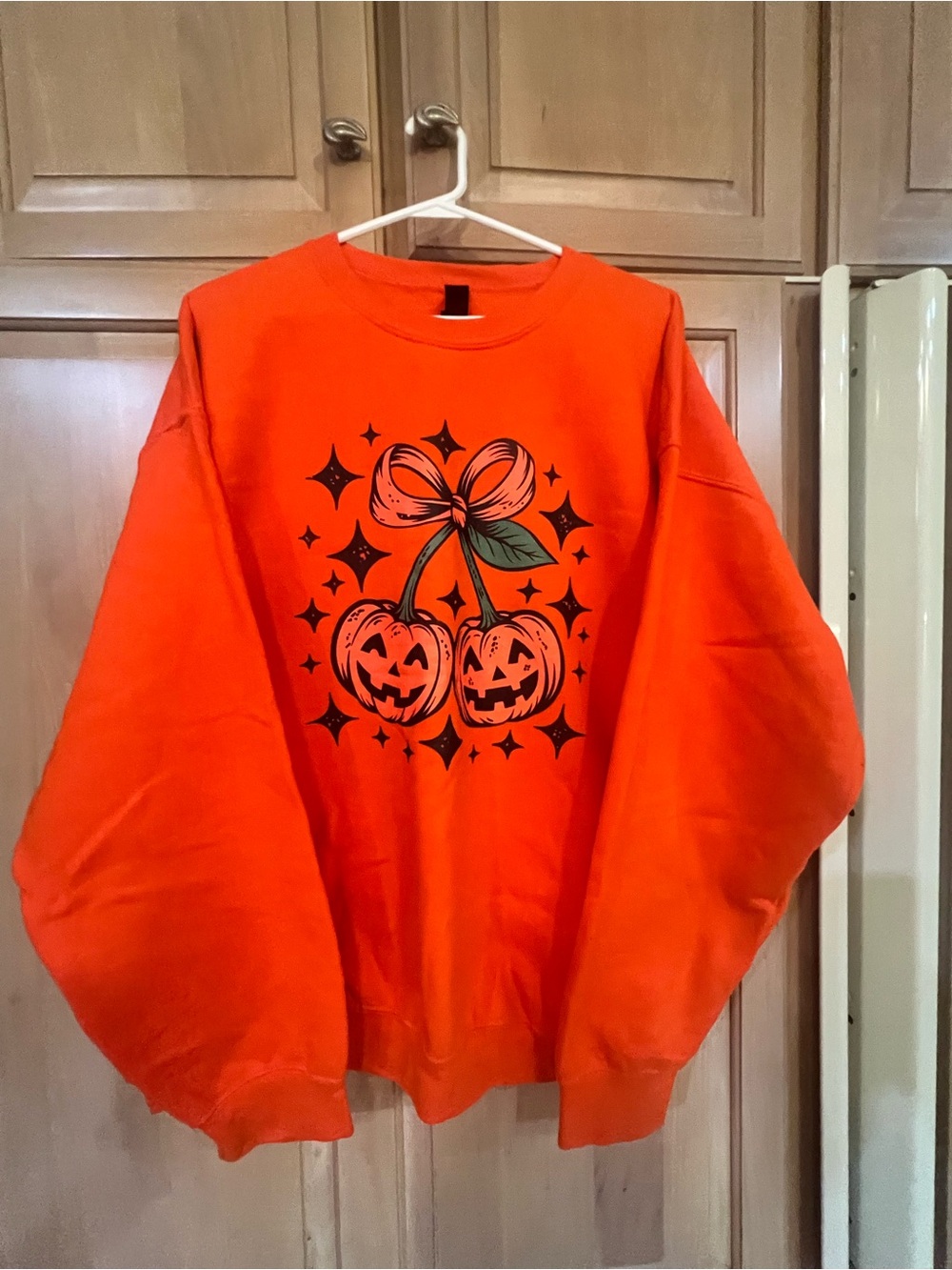 Halloween Sweatshirt Orange Cherry Pumpkins - UNISEX sizing Crewneck by XL